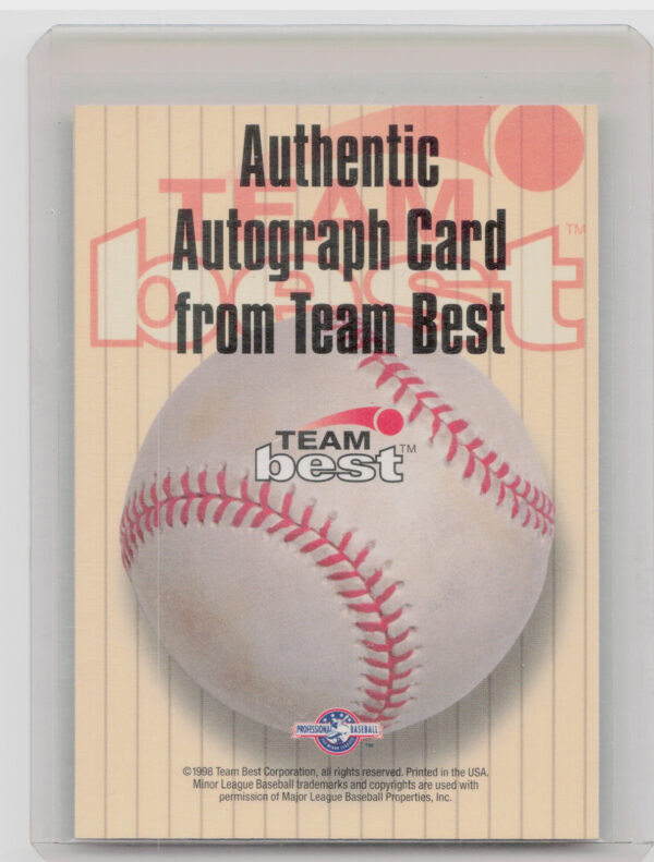 1998 Team Best Ruben Mateo AU #NNO Rangers Autographs Signature Series - Image 3