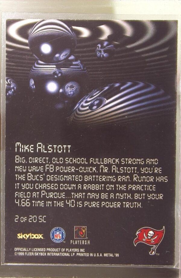 1999 SkyBox Metal Universe Mike Alstott #2 SC Buccaneers Starchild - Image 3