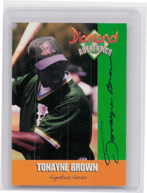 2000 Diamond Authentics Autographs Tonayne Brown AU SN3250 #17 GreenJackets