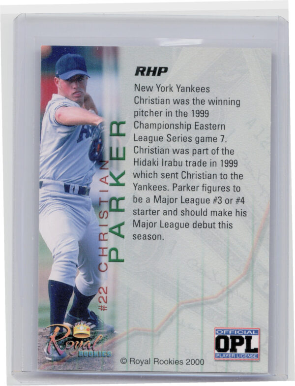 2000 Royal Rookies Futures Christian Parker AU SN4950 #22 Navigators Autographs - Image 3