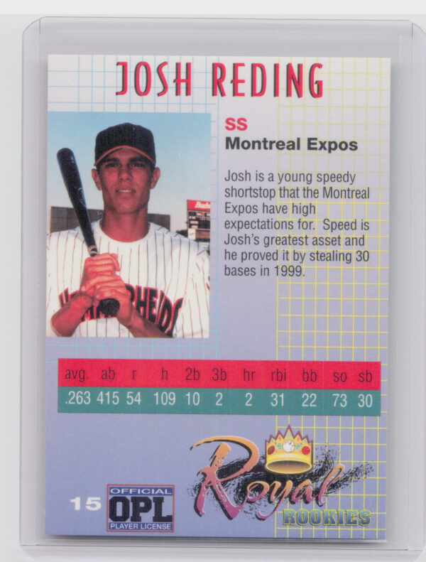 2000 Royal Rookies Josh Reding AU SN4950 #15 Expos Autographs - Image 3