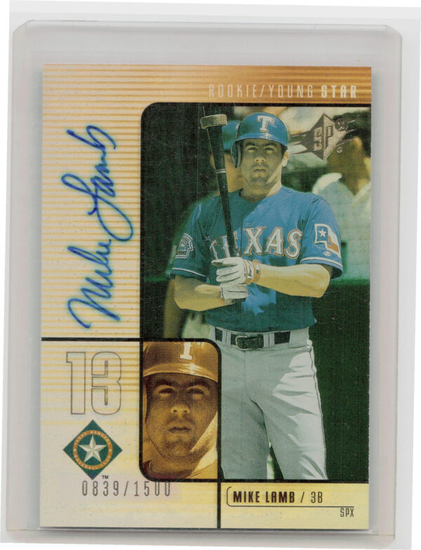 2000 SPx Mike Lamb AU SN1500 RC #136 Rangers