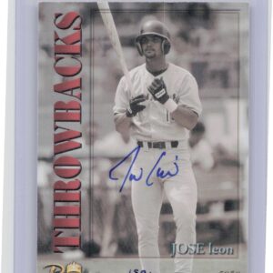 2001 Royal Rookies Throwbacks Jose Leon Auto /5950 #14 Orioles Autographs