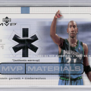 2002-03 Upper Deck MVP Kevin Garnett MEM #KG-W Timberwolves Materials Warm Up