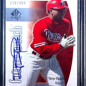2002 SP Authentic Jorge Padilla AU SN999 RC #159 Phillies