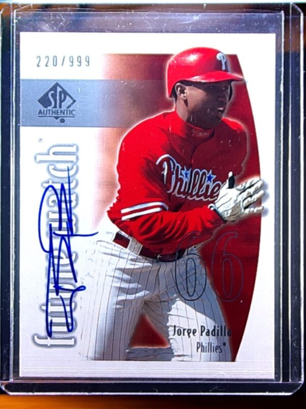 2002 SP Authentic Jorge Padilla AU SN999 RC #159 Phillies