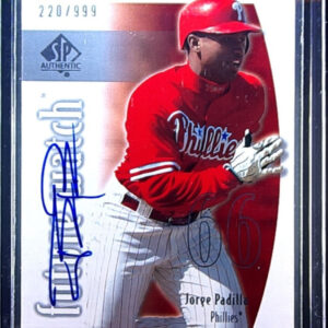 2002 SP Authentic Jorge Padilla AU SN999 RC #159 Phillies