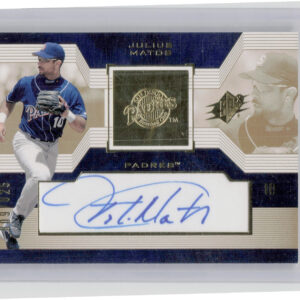 2002 Upper Deck Rookie Update Julius Matos AU SN825 RC #236 Padres 2002 SPx Upda