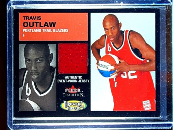 2003-04 Fleer Tradition Travis Outlaw JSY #TT-TO Blazers Throwback Threads Event