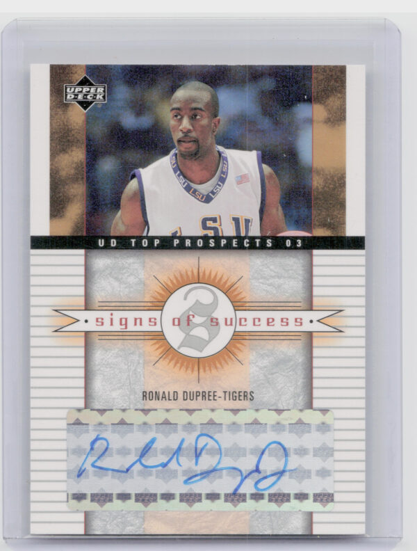 2003-04 UD Top Prospects Ronald Dupree AU #SS-RD Tigers Signs of Success
