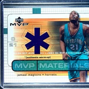 2003-04 Upper Deck MVP Jamaal Magloire JSY #JM-WU Hornets Materials Warmups