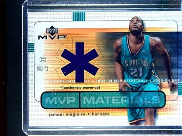 2003-04 Upper Deck MVP Jamaal Magloire JSY #JM-WU Hornets Materials Warmups