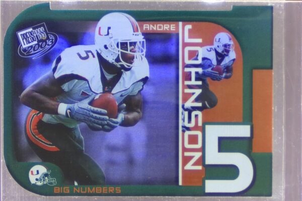 2003 Press Pass Andre Johnson RC #BN13 Hurricanes Big Numbers