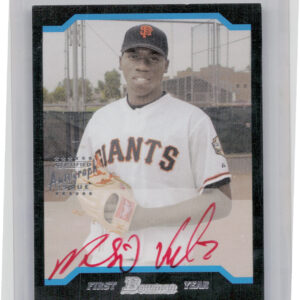 2004 Bowman Merkin Valdez AU SN25 #171 Giants Autographs Red Ink