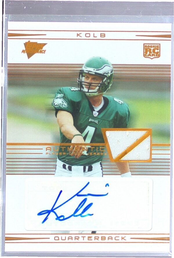 2007 Topps Performance Kevin Kolb Auto /50 JSY RC #102 Eagles Rookie Autographed