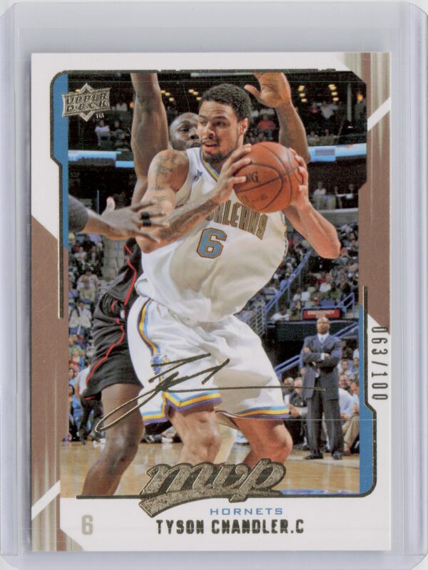 2008-09 Upper Deck MVP Tyson Chandler Gold Script SN100 #103 Hornets