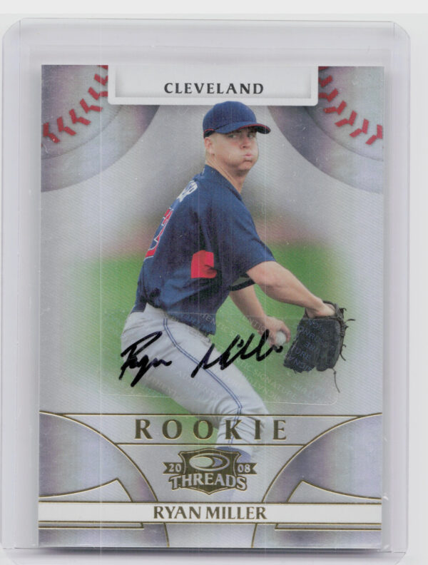 2008 Donruss Threads Ryan Miller AU RC SN999 #111 Indians