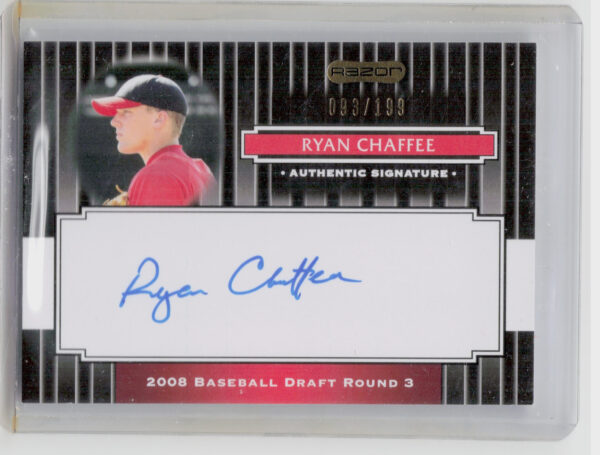 2008 Razor Signature Series Ryan Chaffee Black AU SN199 #163 Angels