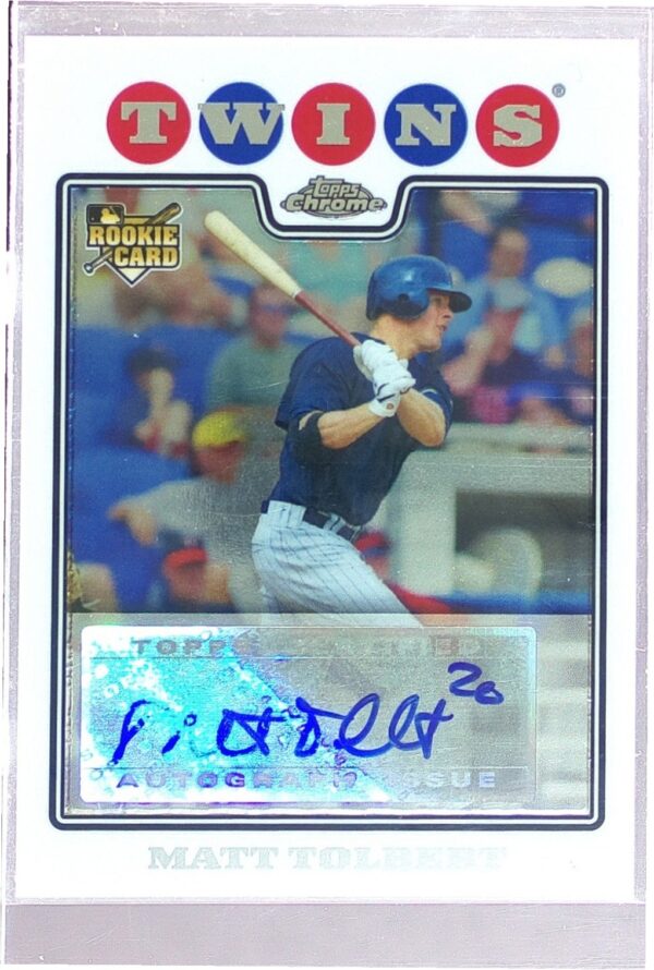 2008 Topps Chrome Matt Tolbert Auto RC #235 Twins
