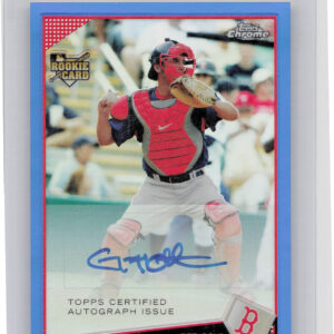 2009 Topps Chrome George Kottaras Blue Refractors AU SN199 #237 Sox
