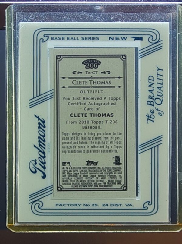 2010 Topps 206 Clete Thomas AU #TA-CT Tigers Mini Framed Autographs Piedmont - Image 3