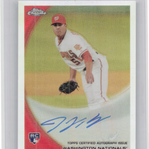 2010 Topps Chrome Jesse English AU SN499 #203 Nationals Rookie Autographs Refrac