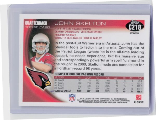 2010 Topps Chrome John Skelton Refractors #C218 Cardinals - Image 3