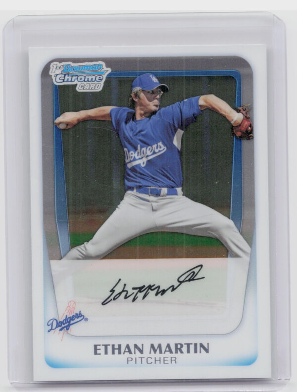 2011 Bowman Chrome Ethan Martin AU #BCP179 Dodgers Prospect Autographs