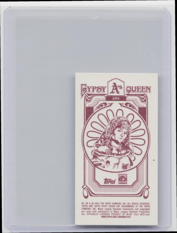 2012 Gypsy Queen Reggie Jackson Mini Gypsy Queen Back #294 Athletics - Image 3