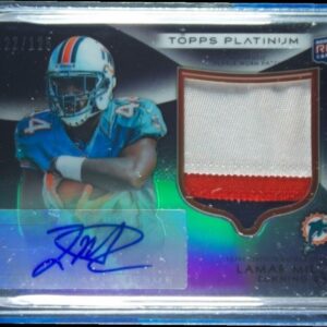 2012 Topps Platinum Lamar Miller AU SN125 MEM #107 Dolphins Rookie Patch Autogra