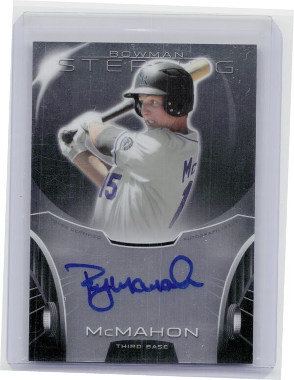 2013 Bowman Sterling Ryan McMahon AU #BSAP-RMM Rockies Prospect Autographs