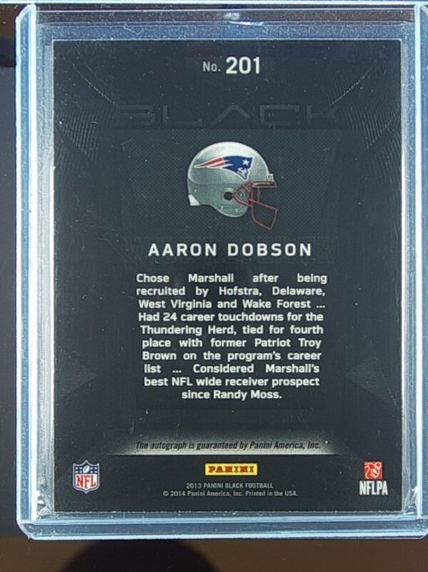 2013 Panini Black Aaron Dobson Gold AUTO /25 #201 Patriots - Image 3