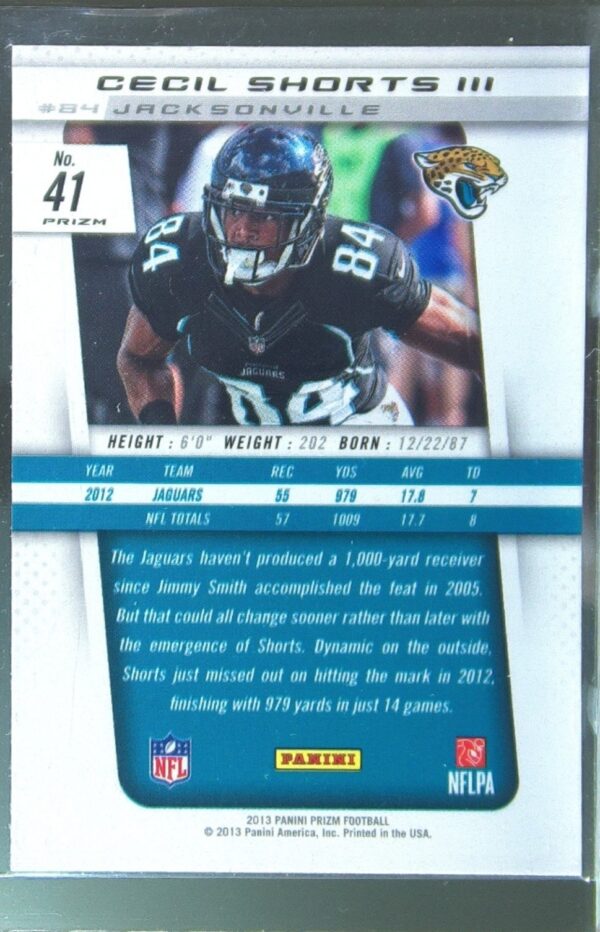 2013 Prizm Cecil Shorts III Prizms Camo #41 Jaguars - Image 3