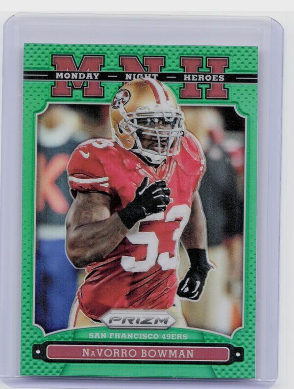 2013 Prizm Navorro Bowman #17 49ers Monday Night Heroes Prizms Green