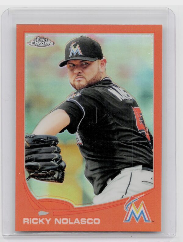2013 Topps Chrome Ricky Nolasco Orange Refractors #132 Marlins