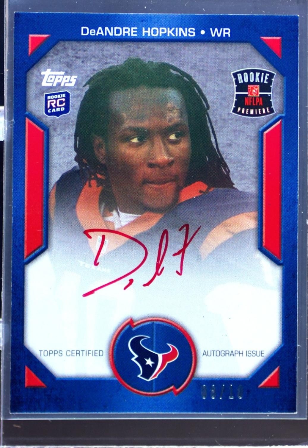 2013 Topps DeAndre Hopkins Auto /10 RC #RPA-DH Texans Rookie Autographs Red