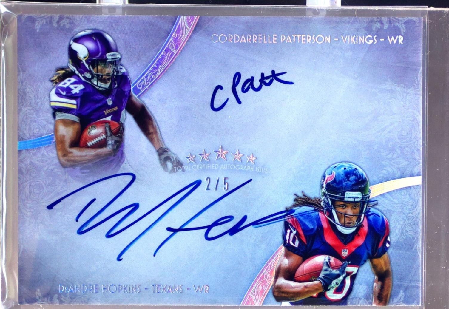 2013 Topps Five Star Hopkins / Patterson Auto /5 RC #FSFDA-PH Rainbow