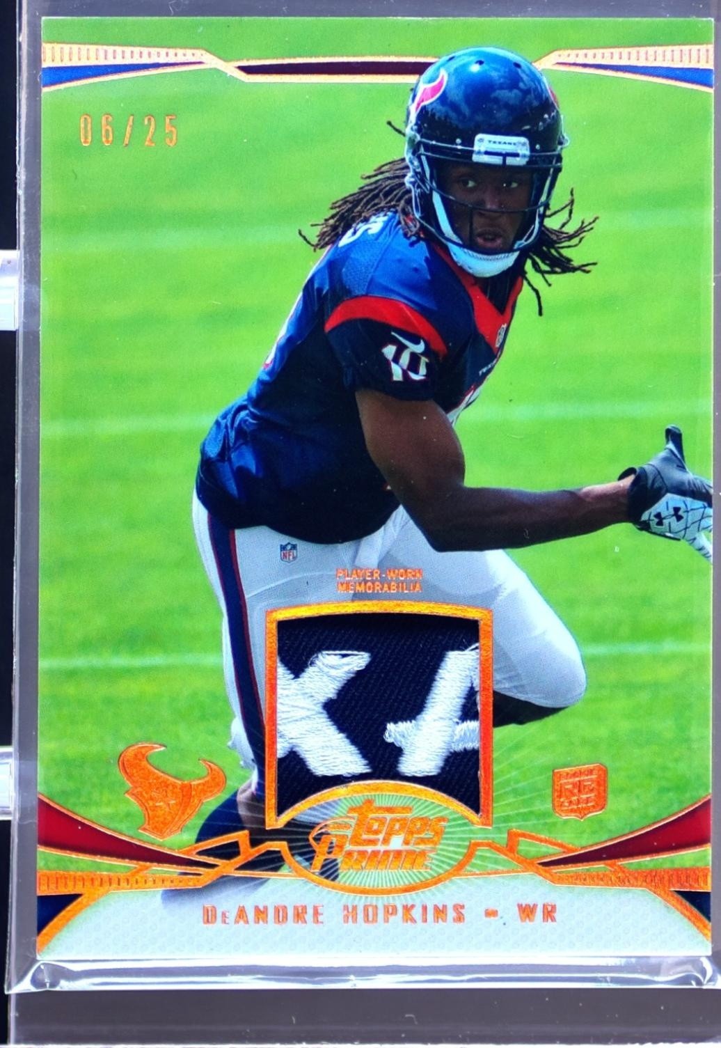 2013 Topps Prime DeAndre Hopkins /25 JSY RC #PR-DH Texans Relics Copper Rainbow