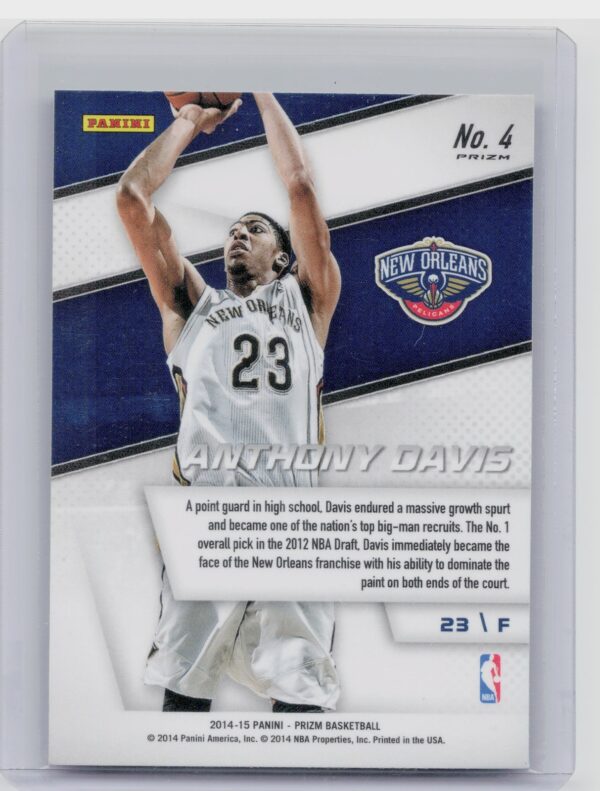 2014-15 Prizm Anthony Davis #4 Pelicans Representatives - Image 3