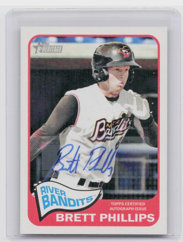 2014 Topps Heritage Minor League Brett Phillips AU #ROA-BP Bandits Real One Auto