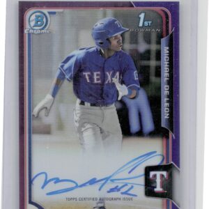 2015 Bowman Chrome Michael De Leon AU SN250 #BCAP-MDL Rangers Prospect Autograph