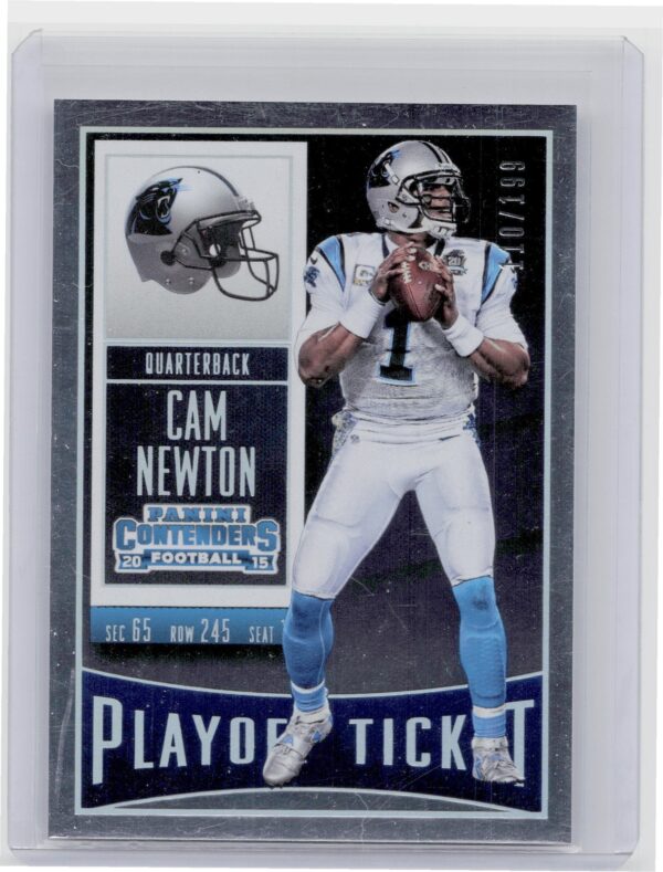 2015 Contenders Cam Newton Playoff Ticket /199 #42 Panthers