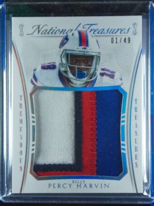 2015 Panini National Treasures Percy Harvin MEM SN49 #TTR-PH Vikings Tremendous
