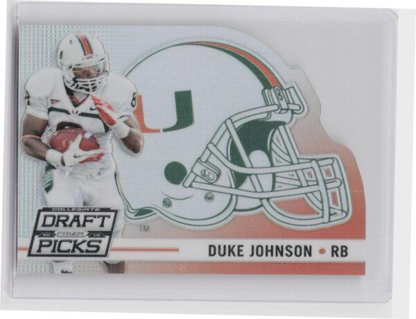 2015 Prizm Collegiate Draft Picks Duke Johnson #15 Hurricanes Helmet Die Cuts