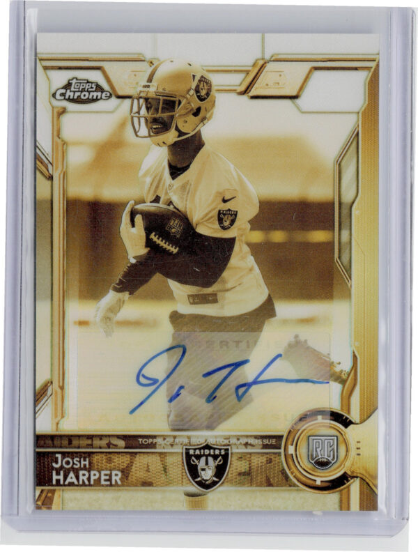 2015 Topps Chrome Josh Harper AU SN100 #123 Raiders Rookie Autographs Sepia Gold