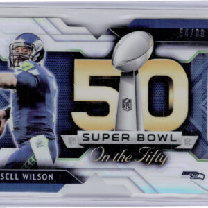 2015 Topps Chrome Russell Wilson SN99 #SBDC-RW Seahawks Super Bowl 50 Die Cut Re