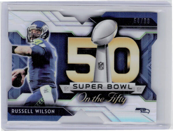 2015 Topps Chrome Russell Wilson SN99 #SBDC-RW Seahawks Super Bowl 50 Die Cut Re