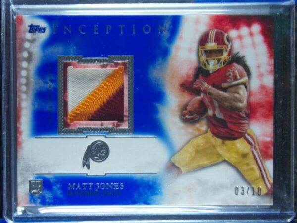 2015 Topps Inception Matt Jones SN10 MEM #RP-MJ Redskins Rookie Patches Blue