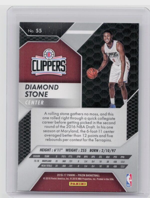 2016-17 Prizm Diamond Stone RC #55 Clippers - Image 3