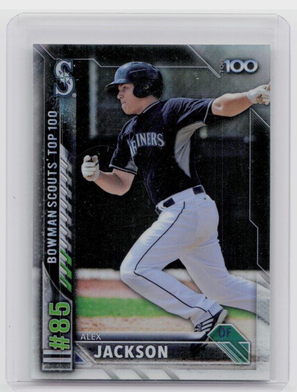 2016 Bowman Alex Jackson #BTP-85 Mariners Bowman Scouts' Top 100